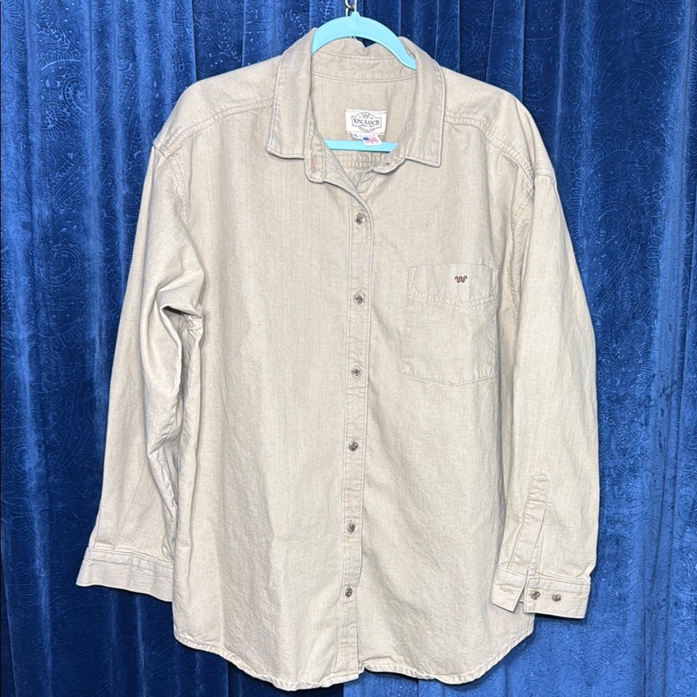 King Ranch VTG Men's Beige Button-Up Shirt